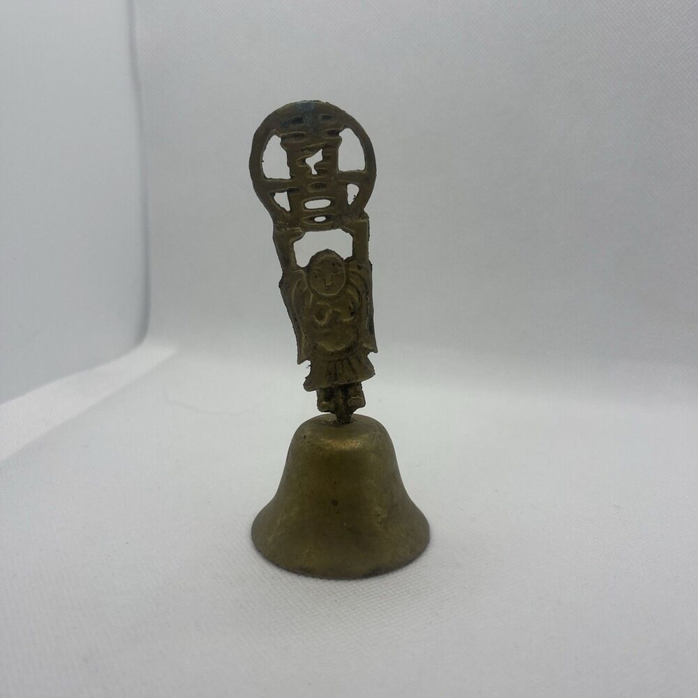 Vintage Brass Budda Bell budda Figurine 4.5” Tall